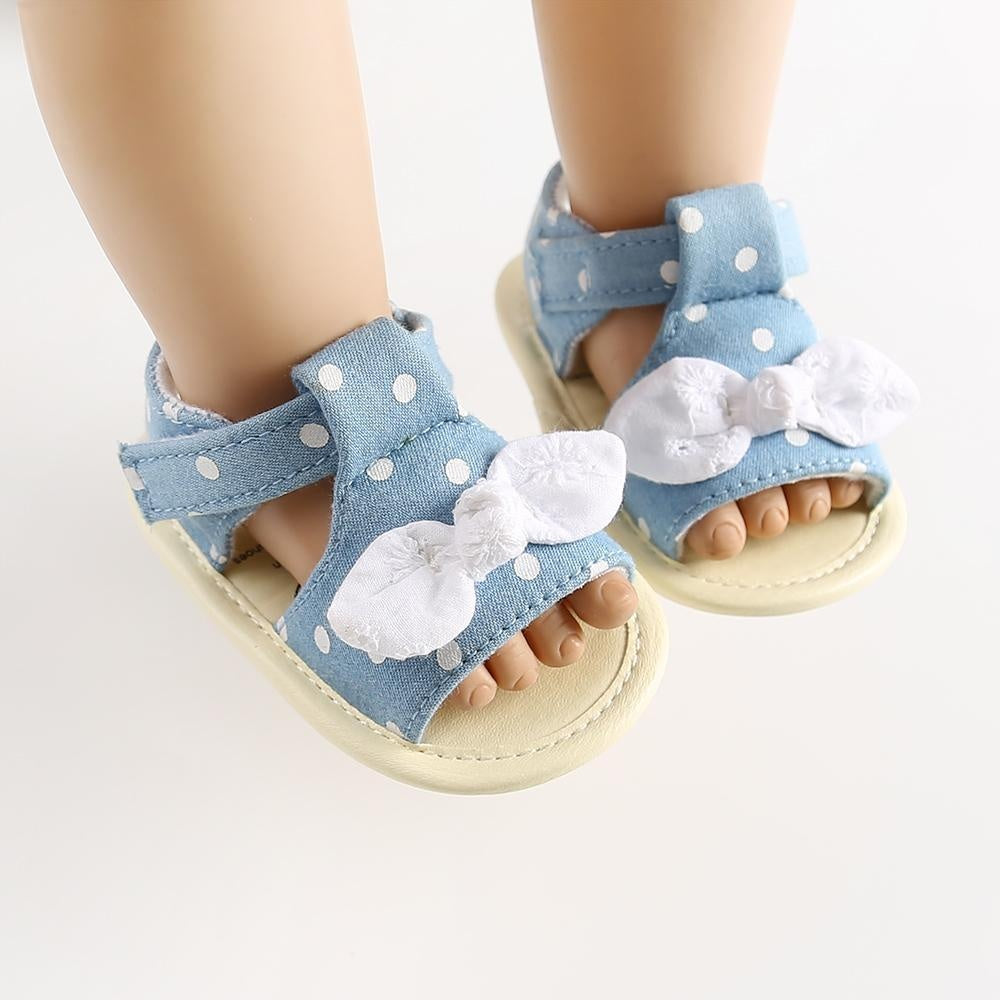 Ruffled Bow Summer Baby Sandals