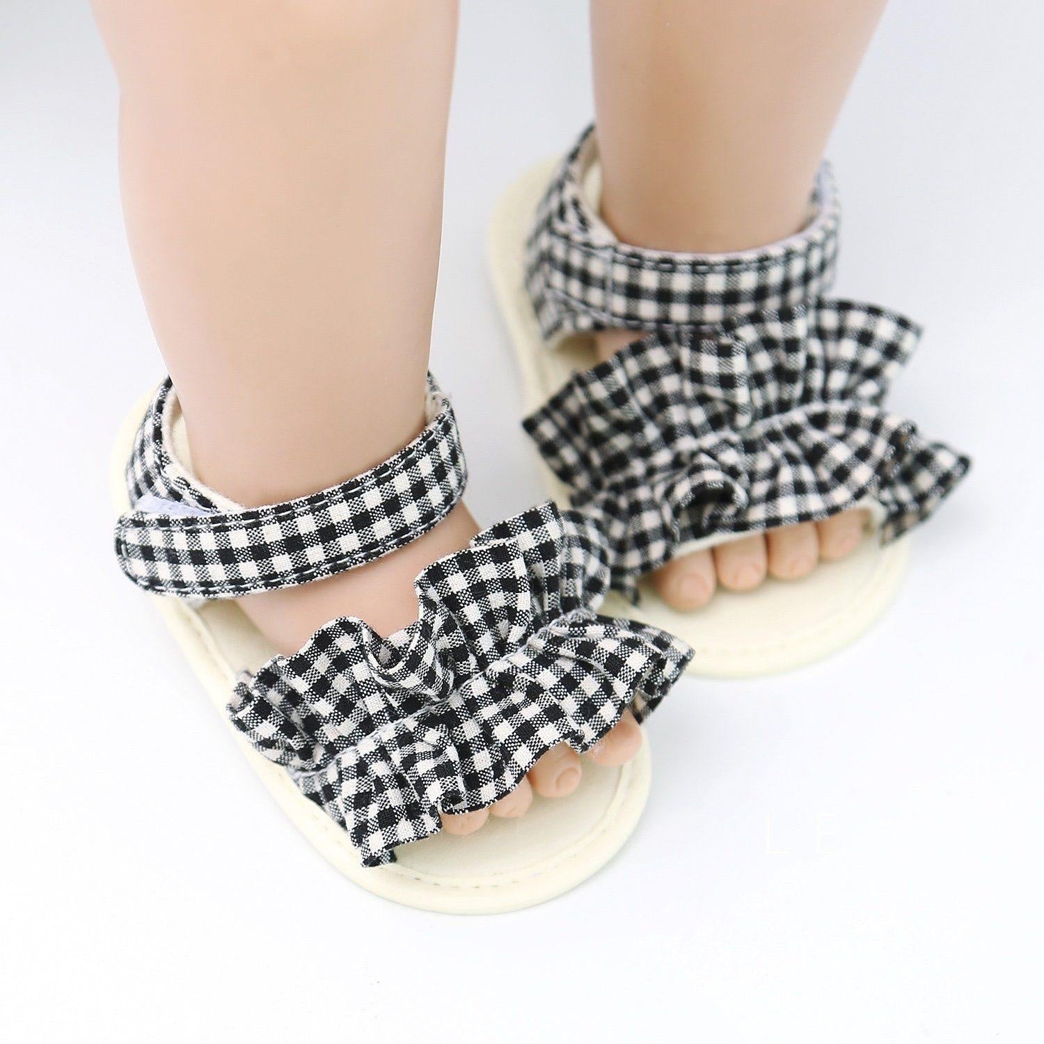 Ruffled Bow Summer Baby Sandals