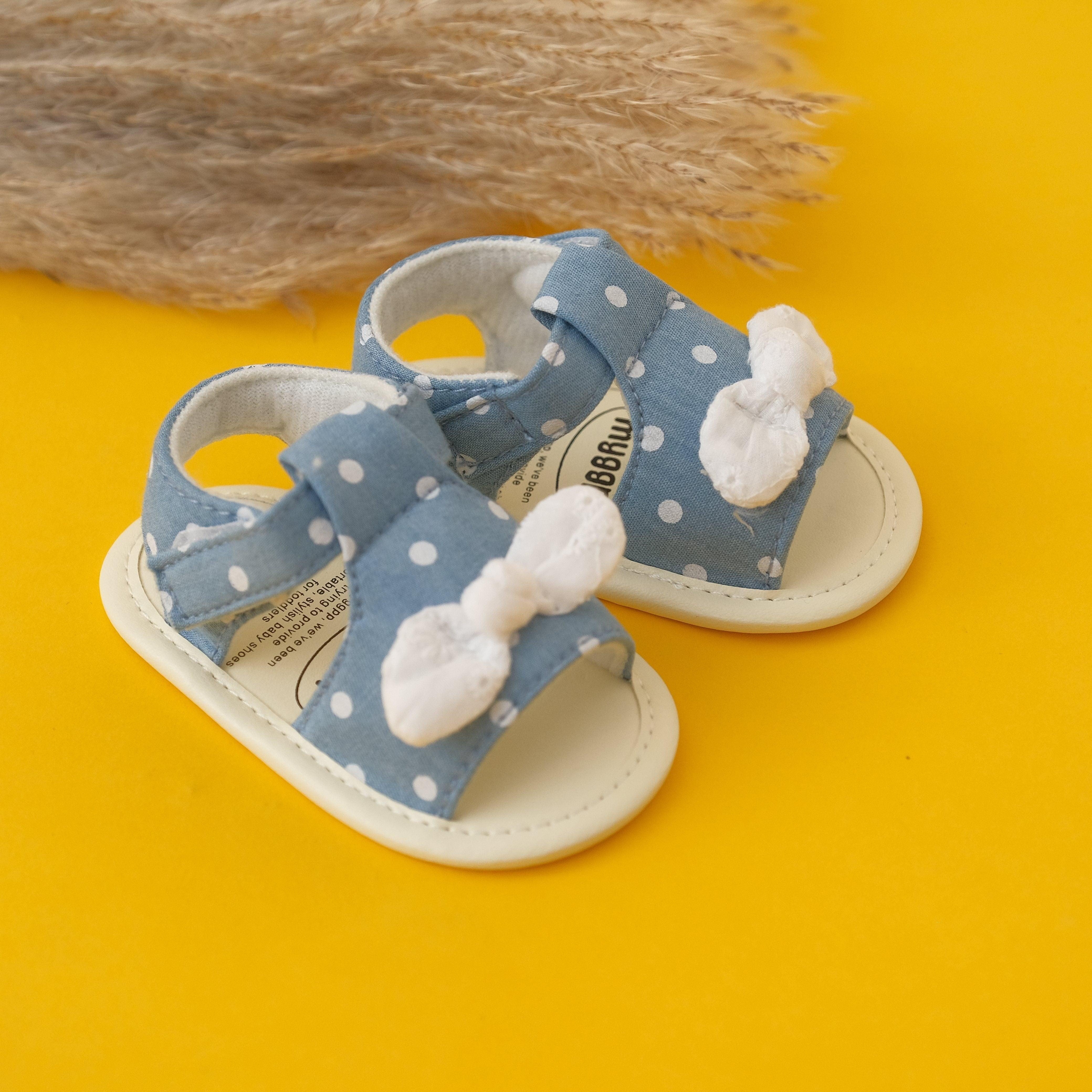 Ruffled Bow Summer Baby Sandals