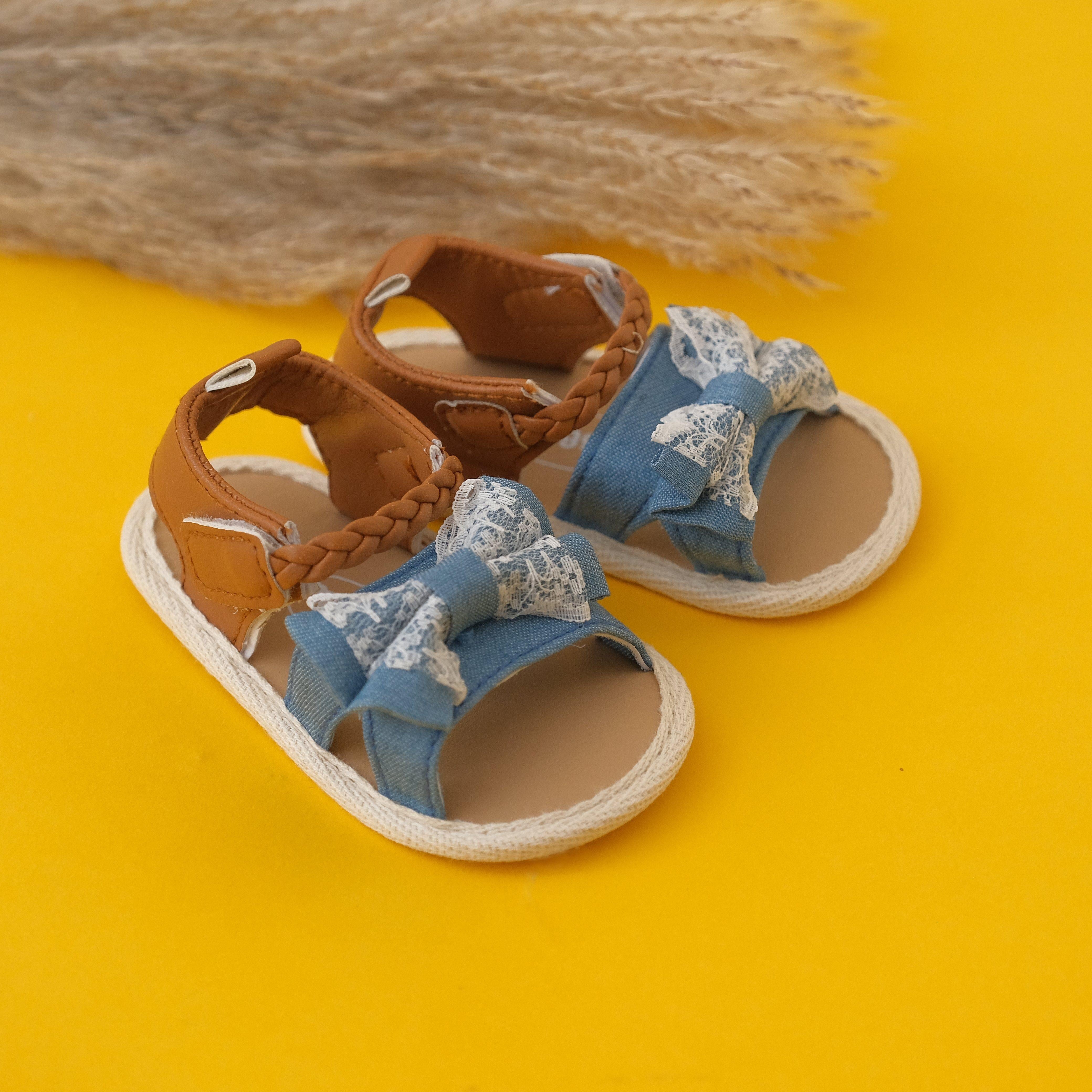 Ruffled Bow Summer Baby Sandals