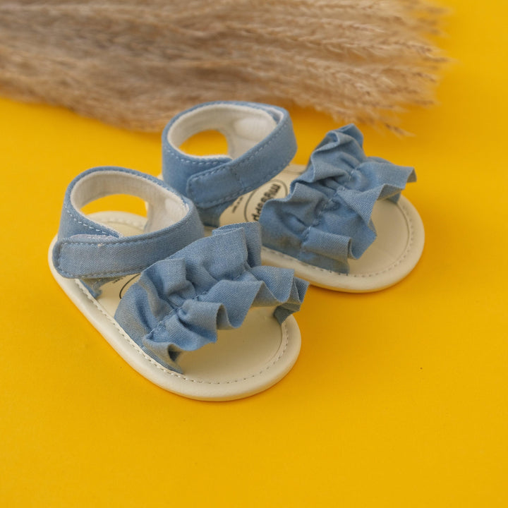 Ruffled Bow Summer Baby Sandals