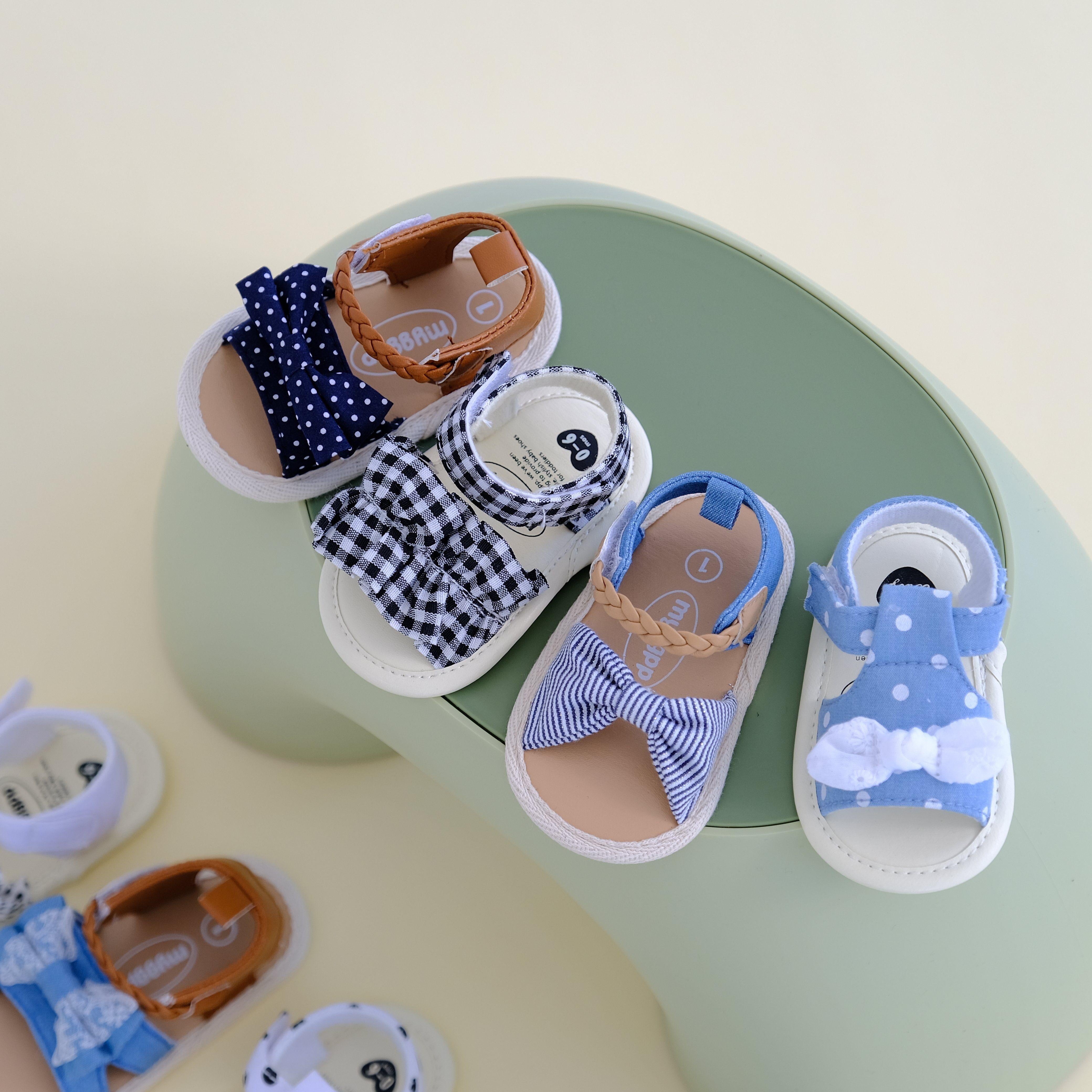 Ruffled Bow Summer Baby Sandals