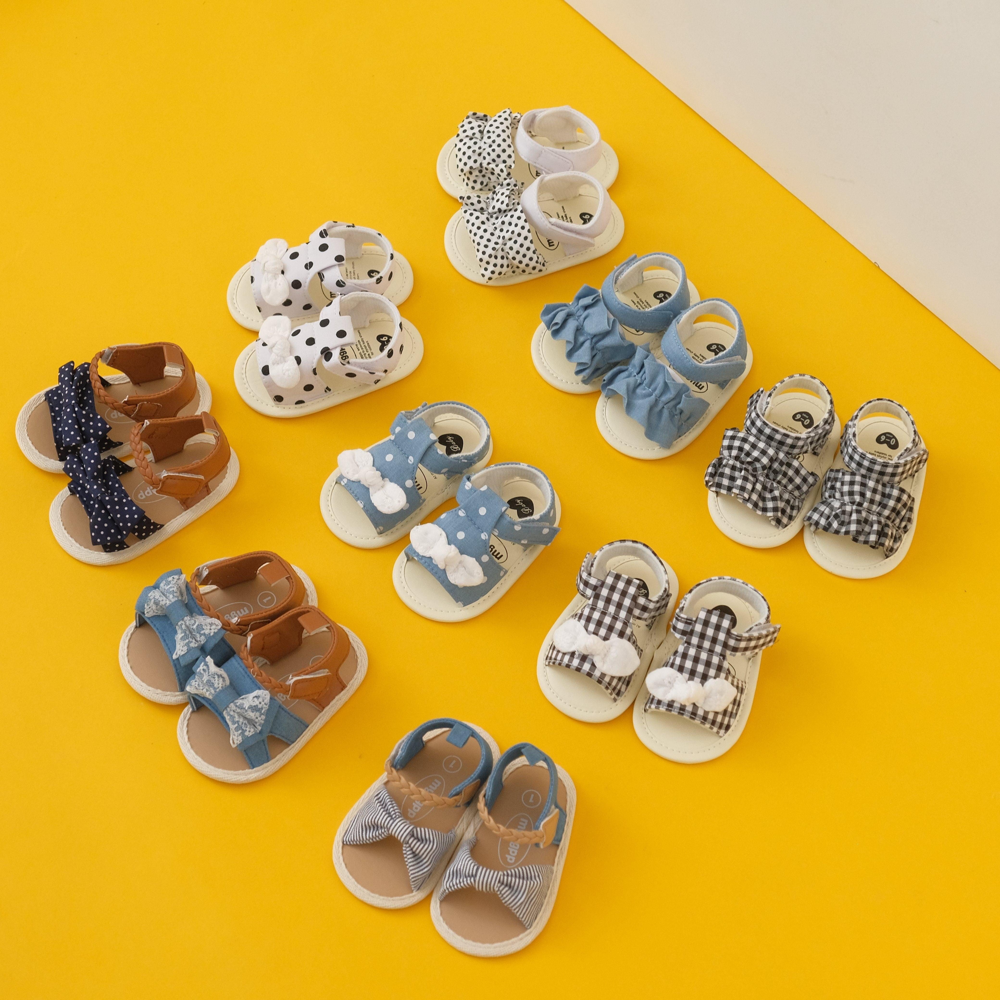 Ruffled Bow Summer Baby Sandals