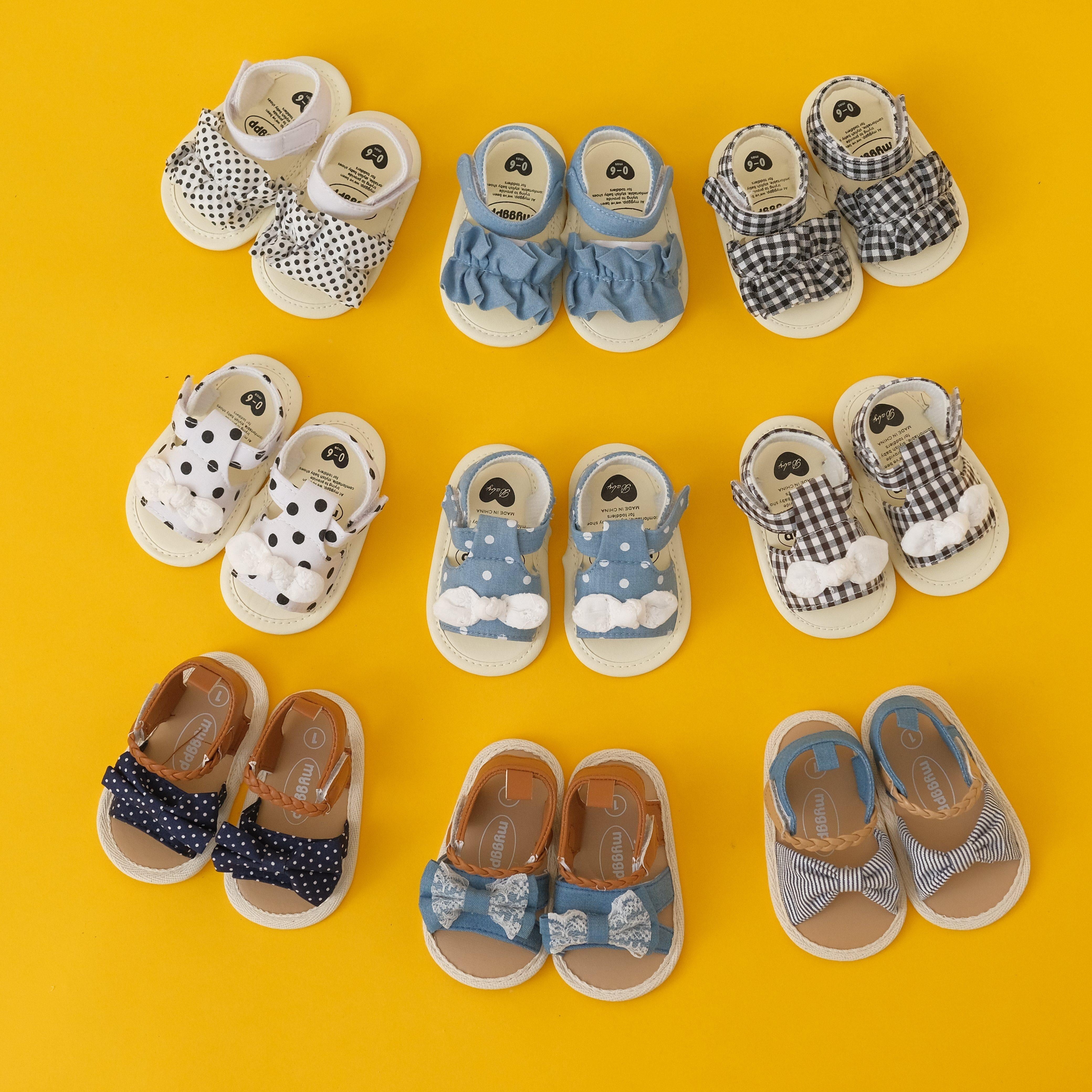 Sommer-Baby-Sandalen mit Rüschen und Schleife