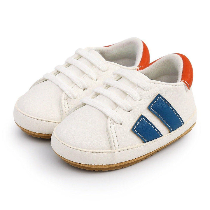 Ryan Leather Striped First Walker Shoes