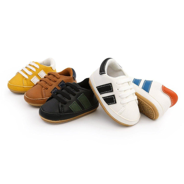Ryan Leather Striped First Walker Shoes