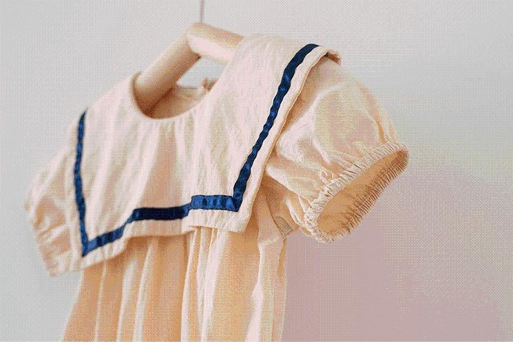 Sailor Collar Summer Ruffle Dress - MomyMall