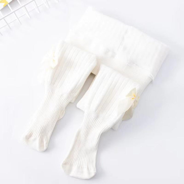 Sandra Bows Winter Plush Leggings - MomyMall 6-12 Months / White