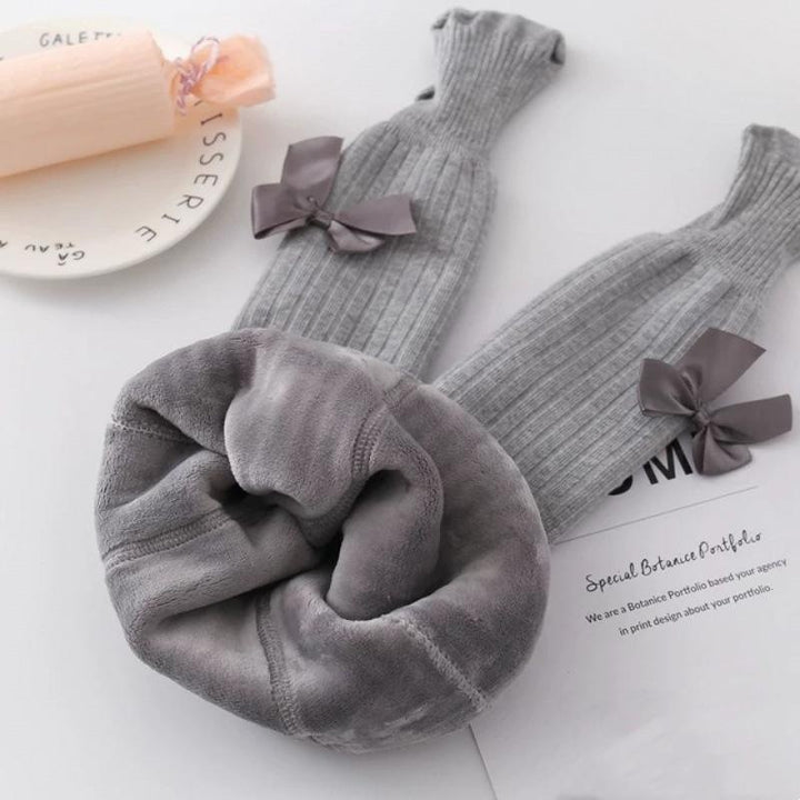 Sandra Bows Winter Plush Leggings - MomyMall