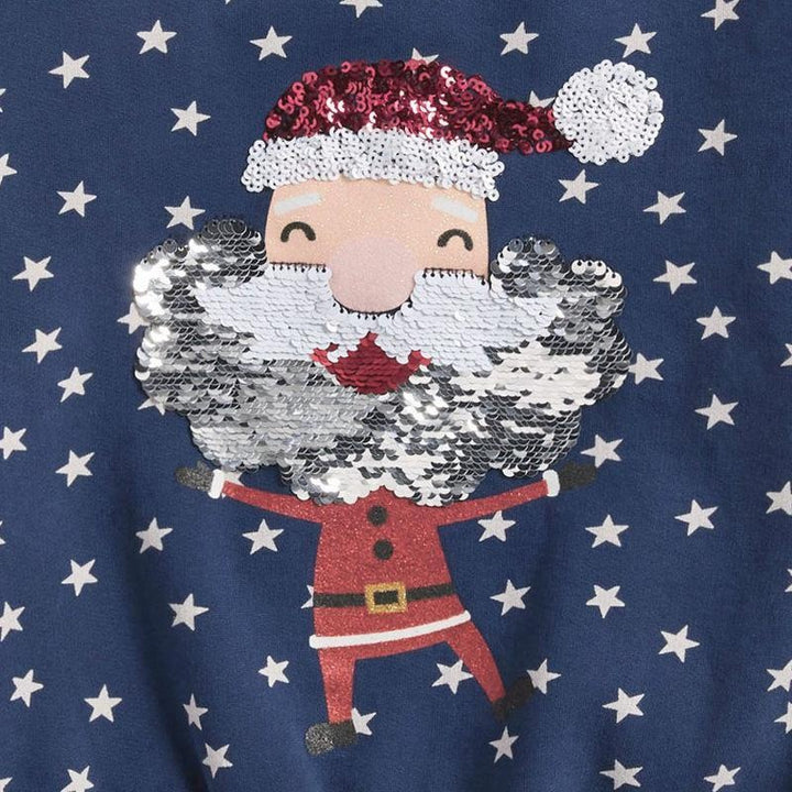 Sequined Santa Sweatshirt - MomyMall