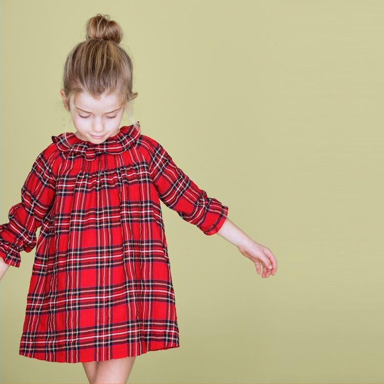 Scarlett Ruffle Plaid Dress - MomyMall