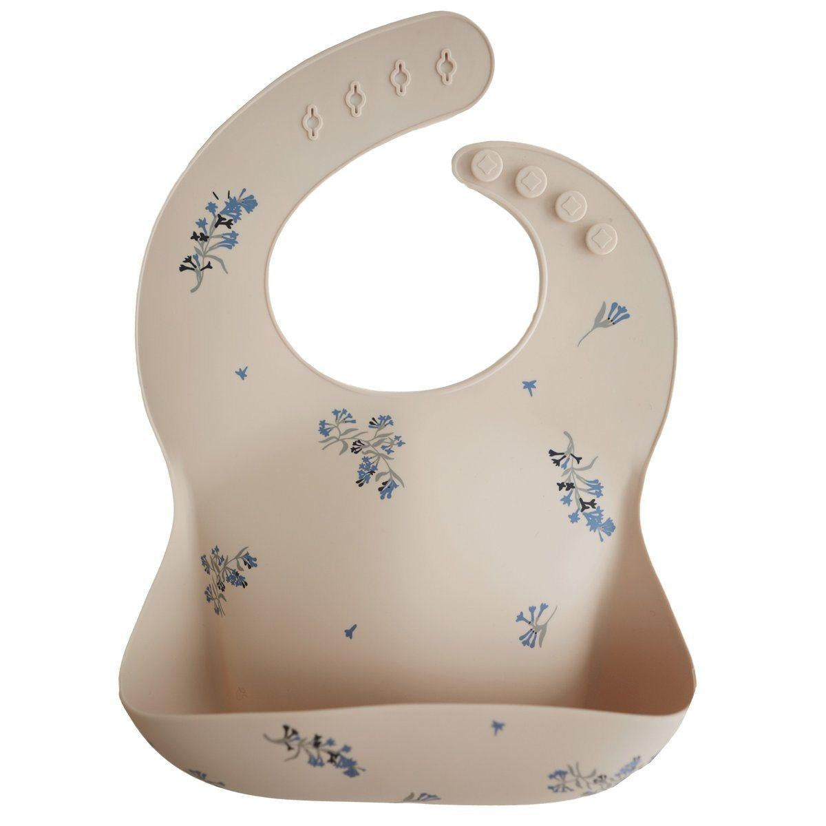 Silicone Baby Bib - MomyMall Lilac Flowers