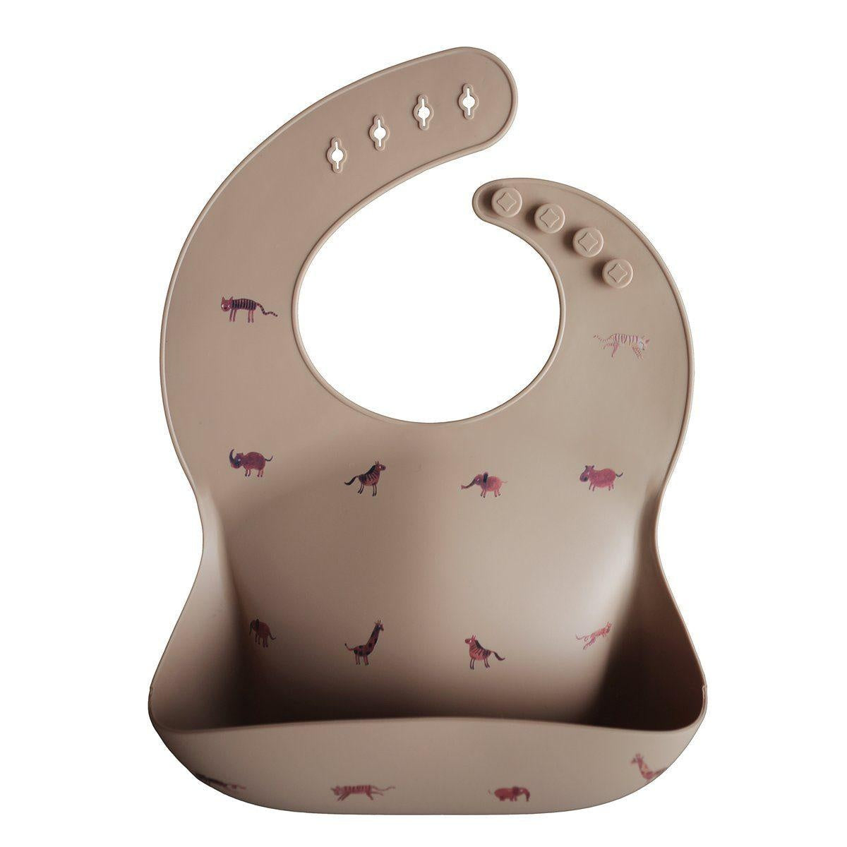 Silicone Baby Bib - MomyMall Safari Tan