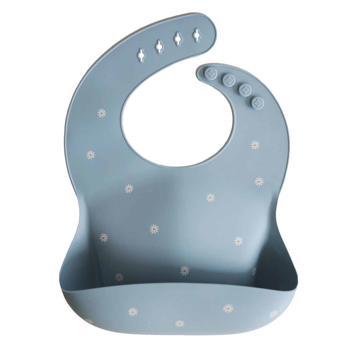 Silicone Baby Bib - MomyMall White Daisy