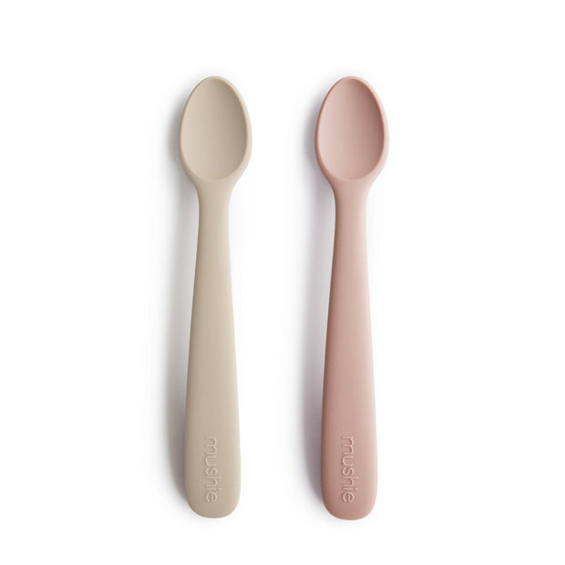 Silicone Feeding Spoons [Set of 2] - MomyMall Blush/Shifting Sand