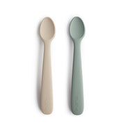 Silicone Feeding Spoons [Set of 2] - MomyMall Cambridge Blue/Shifting Sand