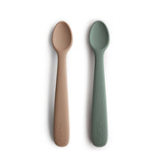 Silicone Feeding Spoons [Set of 2] - MomyMall Dried Thyme/Natural