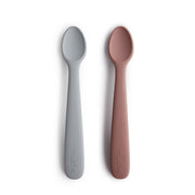 Silicone Feeding Spoons [Set of 2] - MomyMall Stone/Cloudy Mauve
