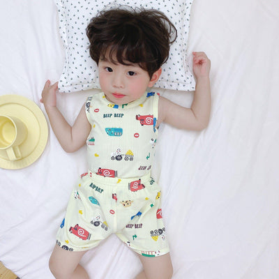 Cartoon Printed Summer Sleeveless Playset