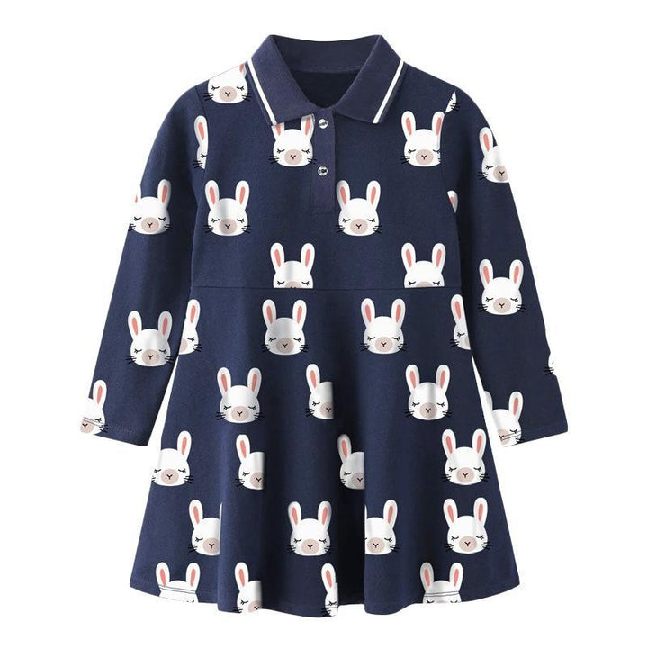 Sleepy Bunny Long Sleeve Polo Dress - MomyMall 2-3 Years