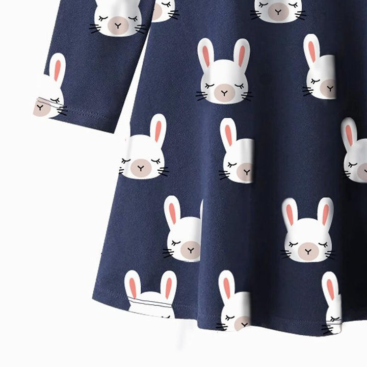 Sleepy Bunny Long Sleeve Polo Dress - MomyMall