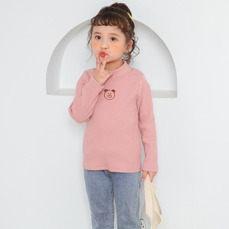 Tiny Embroidered Bear Ribbed Top - MomyMall