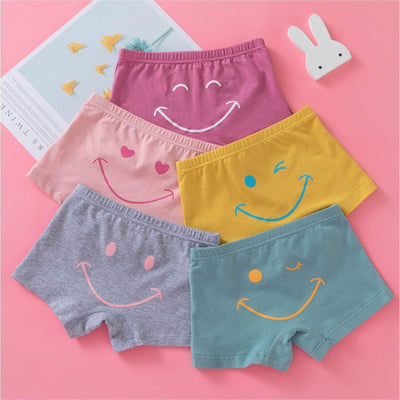 Smiley Face Cotton Boy Shorts [Set of 5] - MomyMall