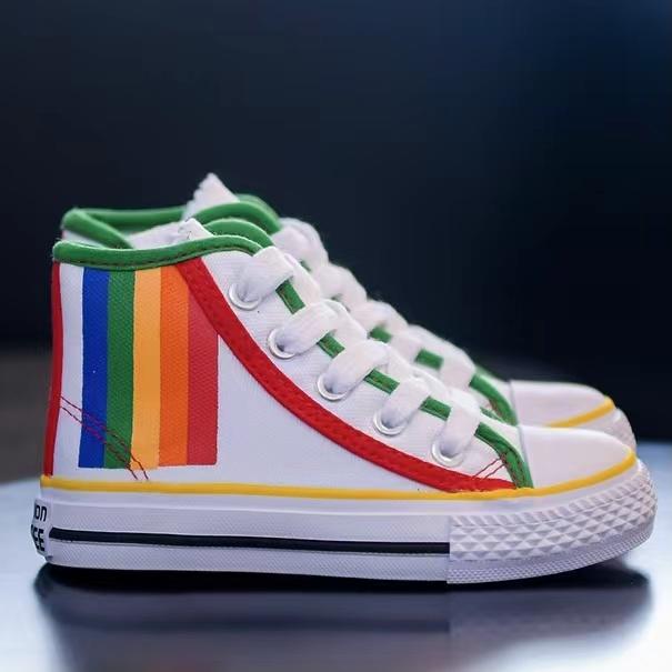 Smiley-Gesicht-Regenbogen-High-Top-Sneaker