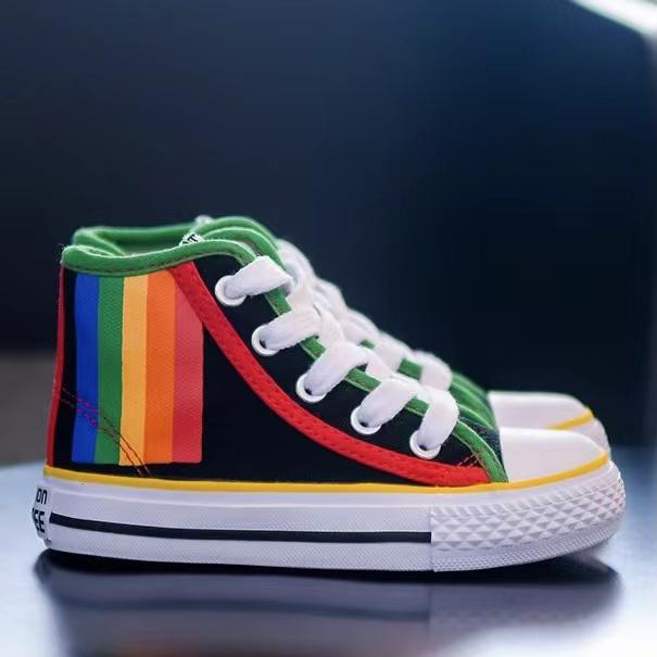 Smiley Face Rainbow High Top Sneakers