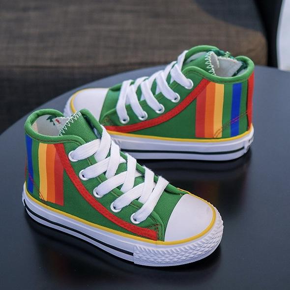 Smiley Face Rainbow High Top Sneakers