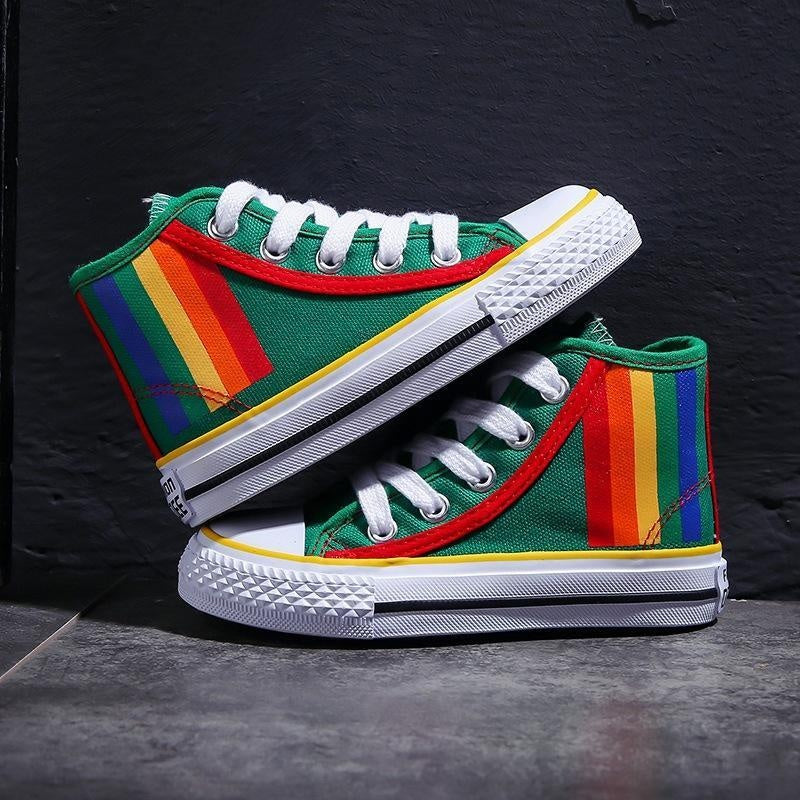 Smiley Face Rainbow High Top Sneakers