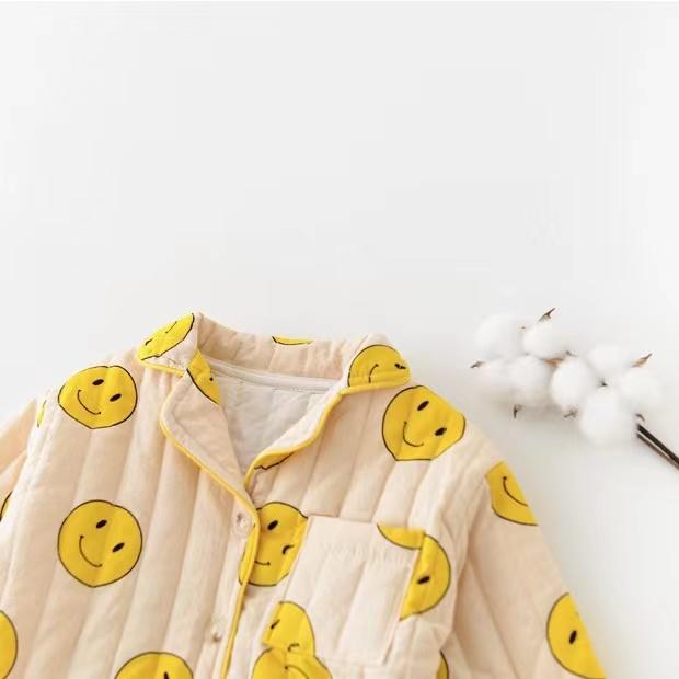 Smiley & Flower Padded Loungewear Set - MomyMall