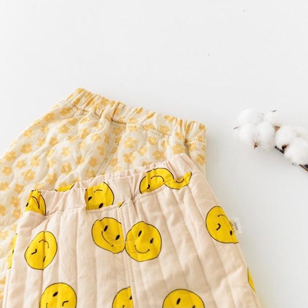 Smiley & Flower Padded Loungewear Set - MomyMall