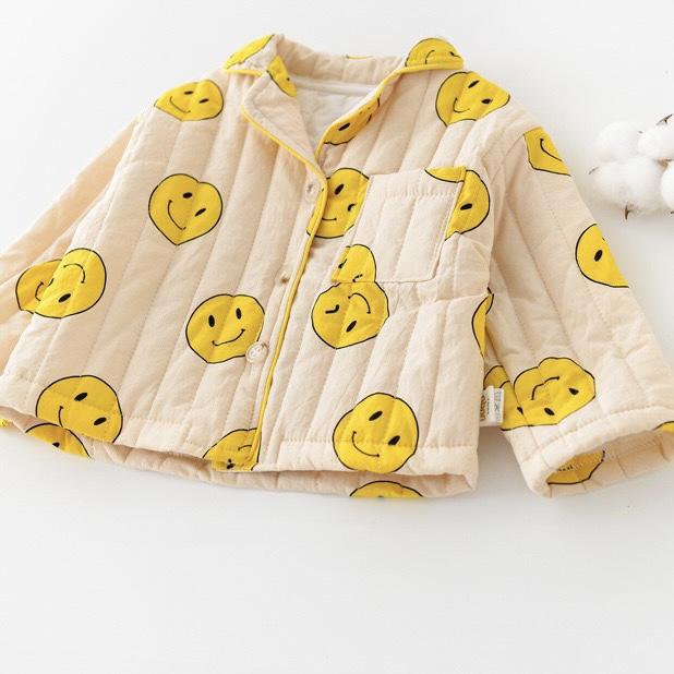 Smiley & Flower Padded Loungewear Set - MomyMall