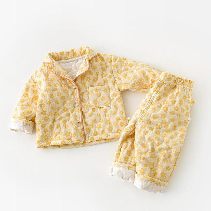 Smiley & Flower Padded Loungewear Set - MomyMall Flower / 6-12 Months