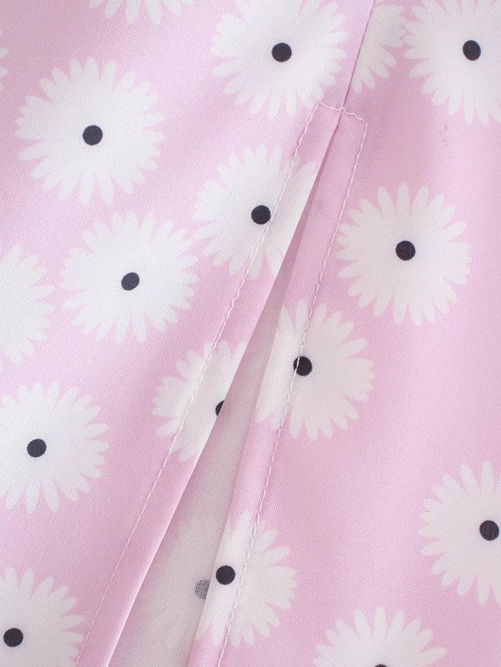 Split Daisy Print Midi Skirt - MomyMall