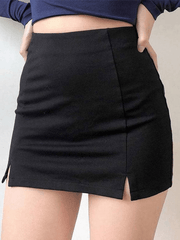 Split High Waist Mini Skirt