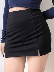 Split High Waist Mini Skirt