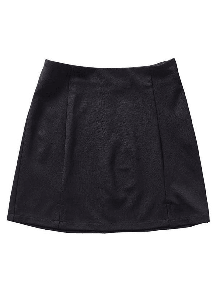 Split High Waist Mini Skirt