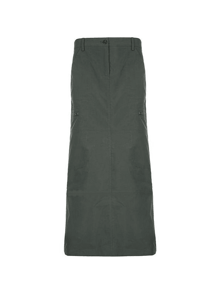 Split Y2K Low Waist Cargo Skirt - MomyMall