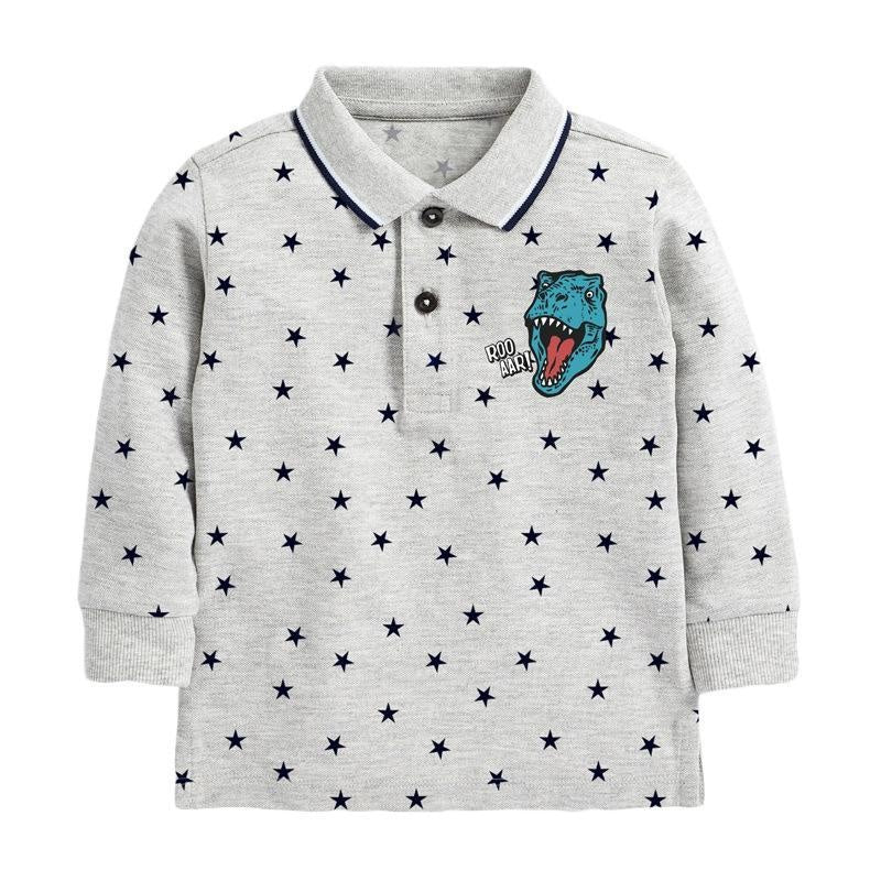 Dino Stars Long Sleeve Polo Shirt