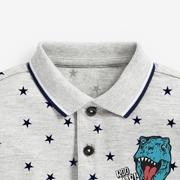 Dino Stars Long Sleeve Polo Shirt