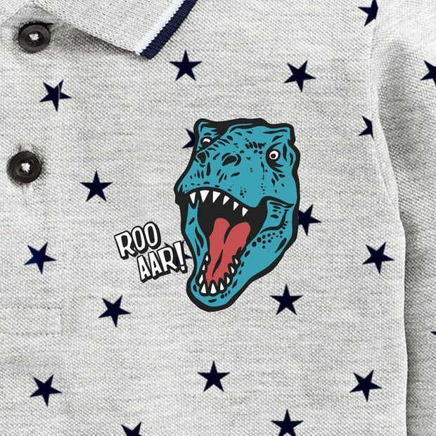 Dino Stars Long Sleeve Polo Shirt