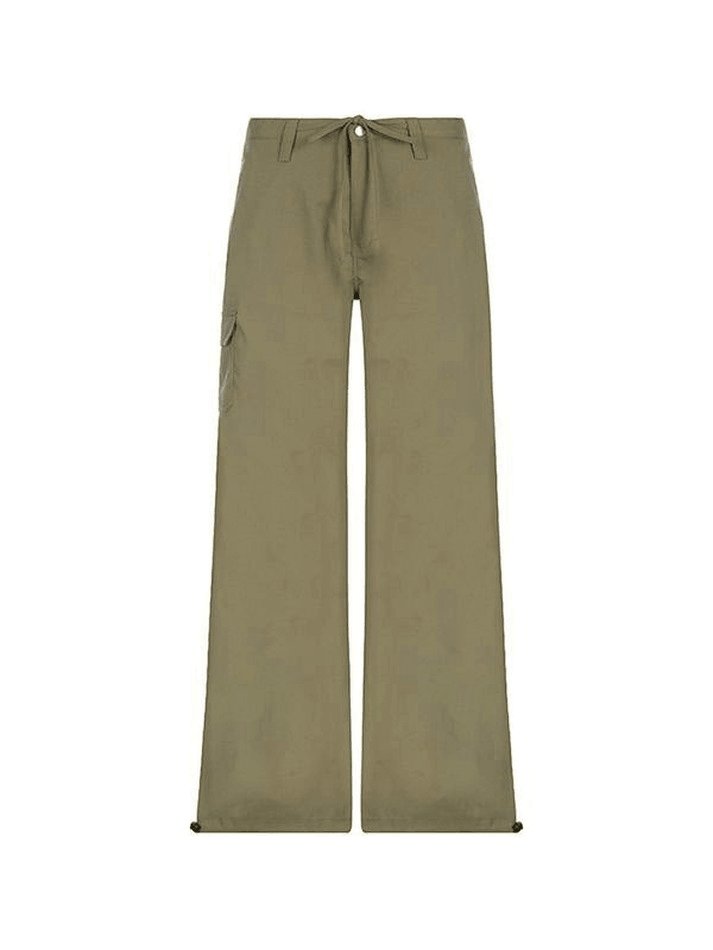 Straight Leg Pocket Cargo Pants - MomyMall