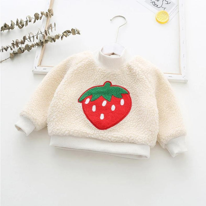 Strawberry Patch Plush Top - MomyMall Ivory / 9-12 Months