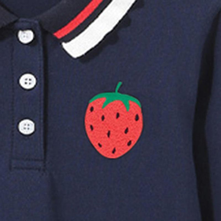 Mini Strawberry Long Sleeve Polo Dress