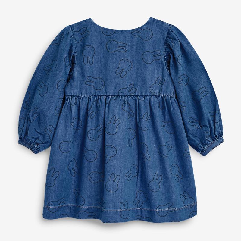 Sunflower Miffy Buttoned Denim Dress - MomyMall