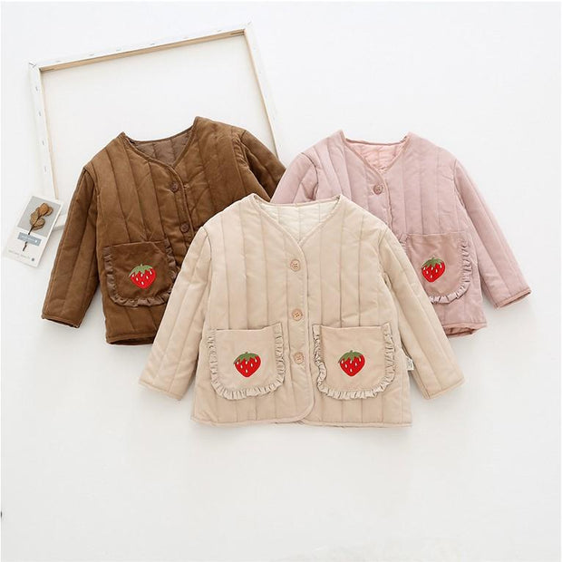 Sweet Strawberry Padded Jacket - MomyMall