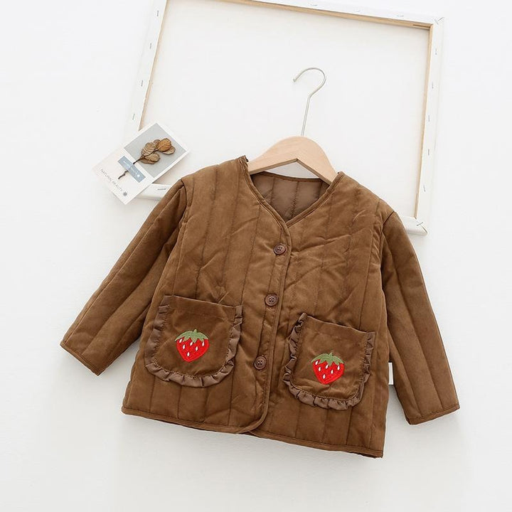 Sweet Strawberry Padded Jacket - MomyMall Brown / 18-24 Months