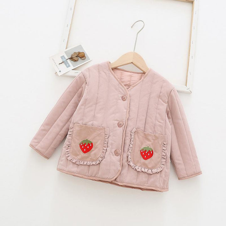 Sweet Strawberry Padded Jacket - MomyMall Pink / 18-24 Months